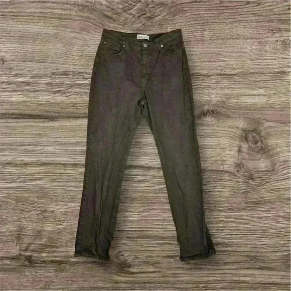 Zara Denim - Zara Chocolate Brown Denim Jeans 90s Slim With Split Hem Size 10
